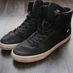Supra Men's Vaider Black & Python Snakeskin High Top Skate Shoes